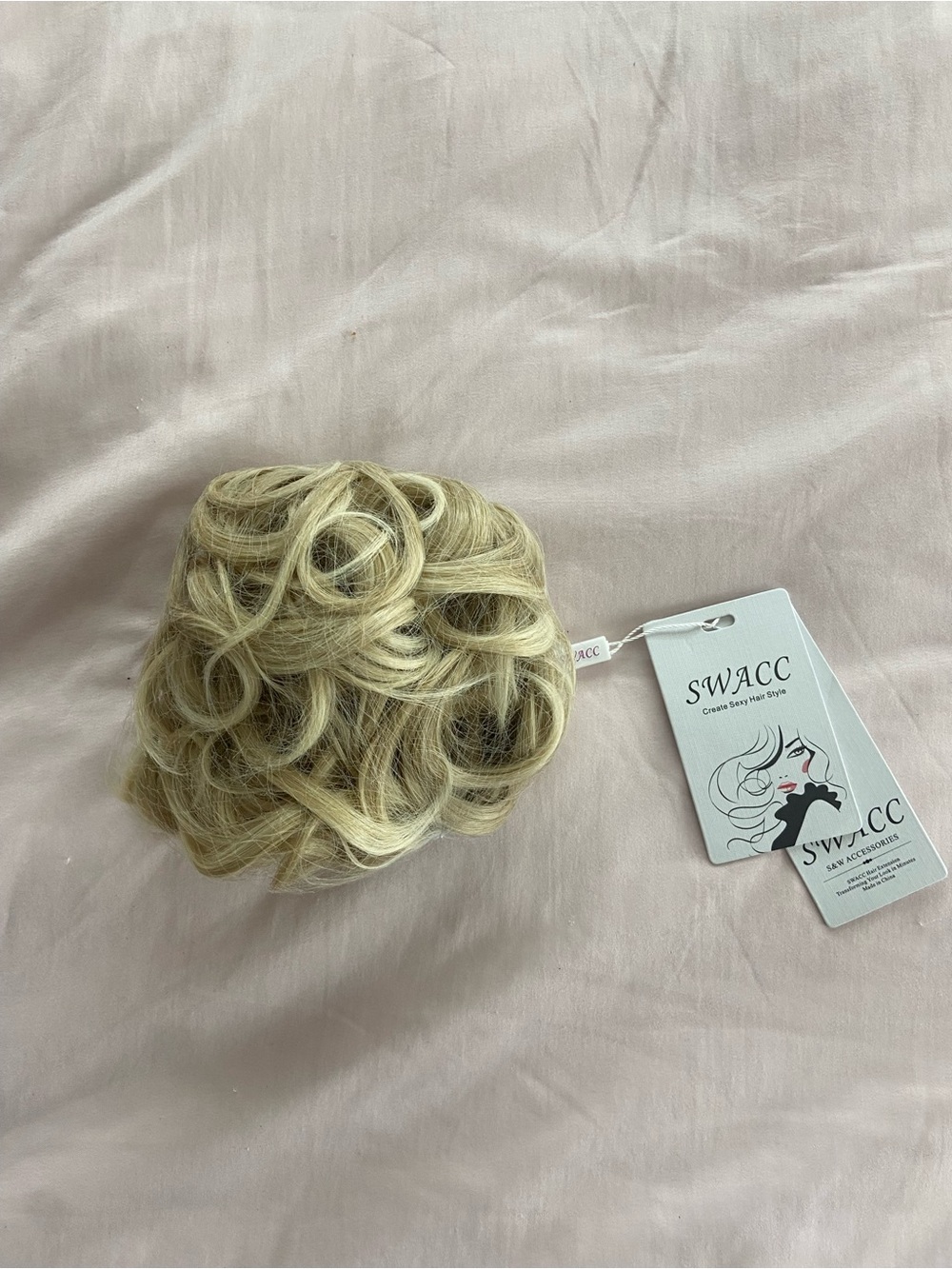 Blonde Curly Hair Bun Hairpiece